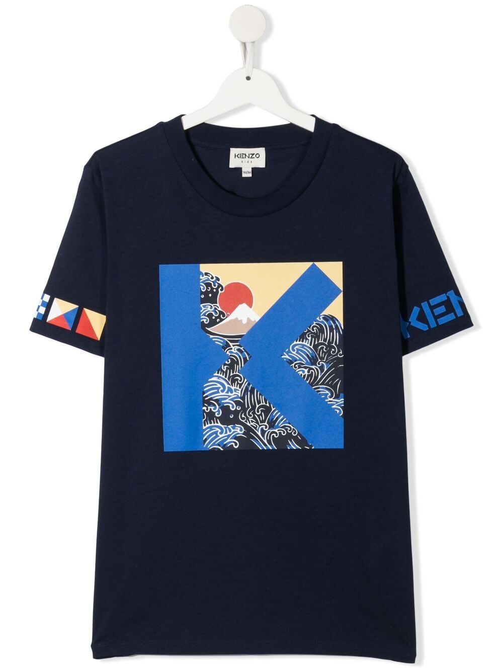 Shop Kenzo K Waves-print T-shirt In Blue