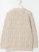 Image 2 of Fendi Kids FF-logo open-knit cardigan