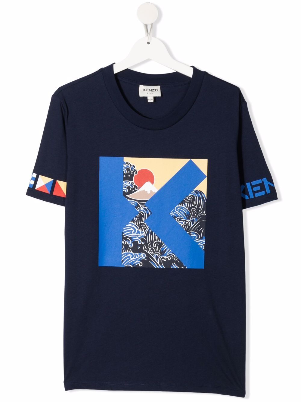 Shop Kenzo Graphic-print Cotton T-shirt In Blue