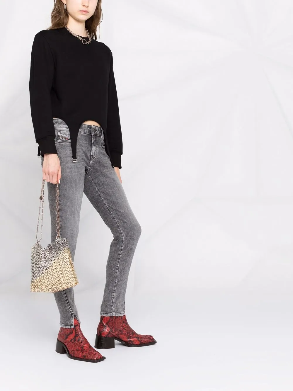 Diesel High waist jeans Grijs