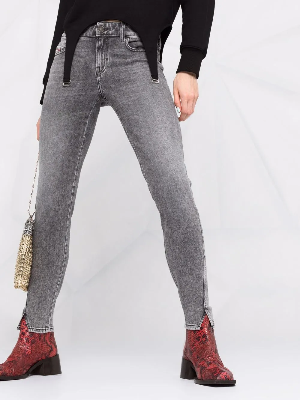 Diesel High waist jeans Grijs