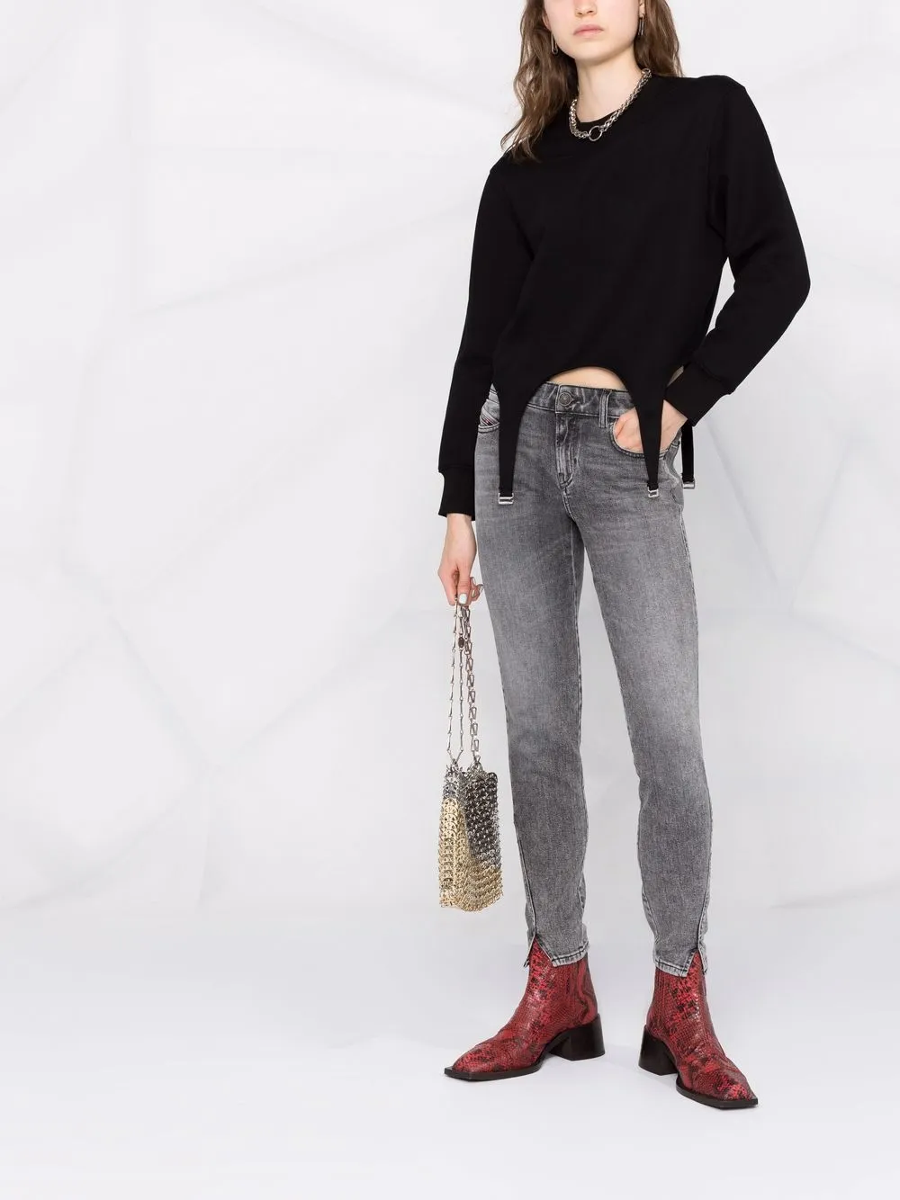 Diesel High waist jeans Grijs