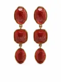 Goossens Cabochons clip drop earrings - Pink