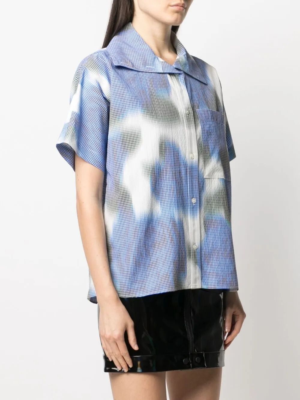 фото Kenzo рубашка в клетку гингем с узором тай-дай