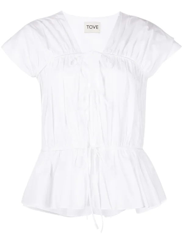 Tove Thea White Ruffle Top