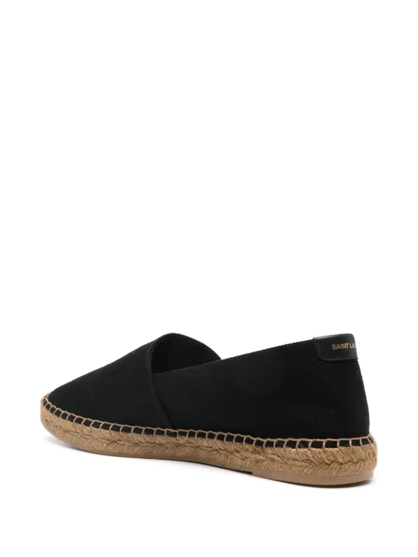 Saint Laurent logo-embroidered Espadrilles | Black | FARFETCH GR