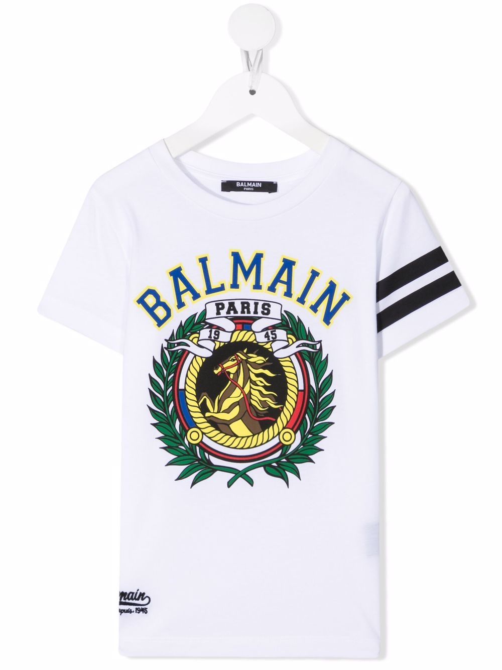 Balmain Kids' Logo-print T-shirt In White