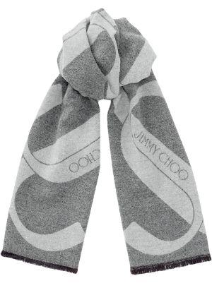 Logo-patch scarf Grey Farfetch Women Accessories Scarves 