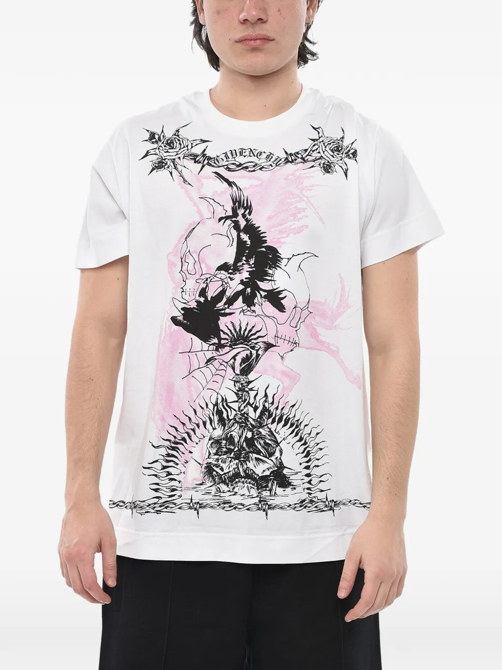 Givenchy t-shirt à imprimé gothique - Blanc