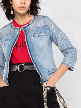 rhinestone-embellished denim jacket展示图