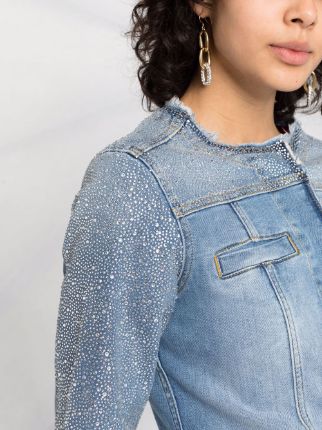 rhinestone-embellished denim jacket展示图