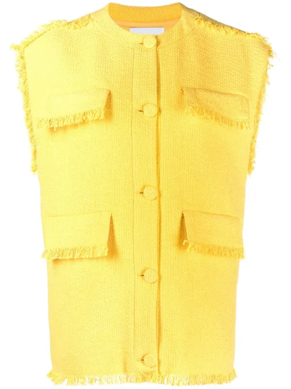 sleeveless tweed jacket