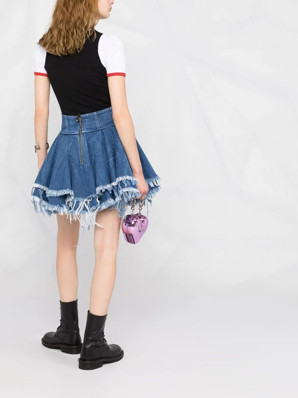 фото Versace jeans couture многослойная джинсовая юбка