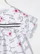 Monnalisa text-print ruffled top