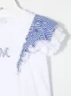 Monnalisa stripe-detail ruffled top