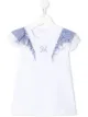 Image 1 of Monnalisa stripe-detail ruffled top