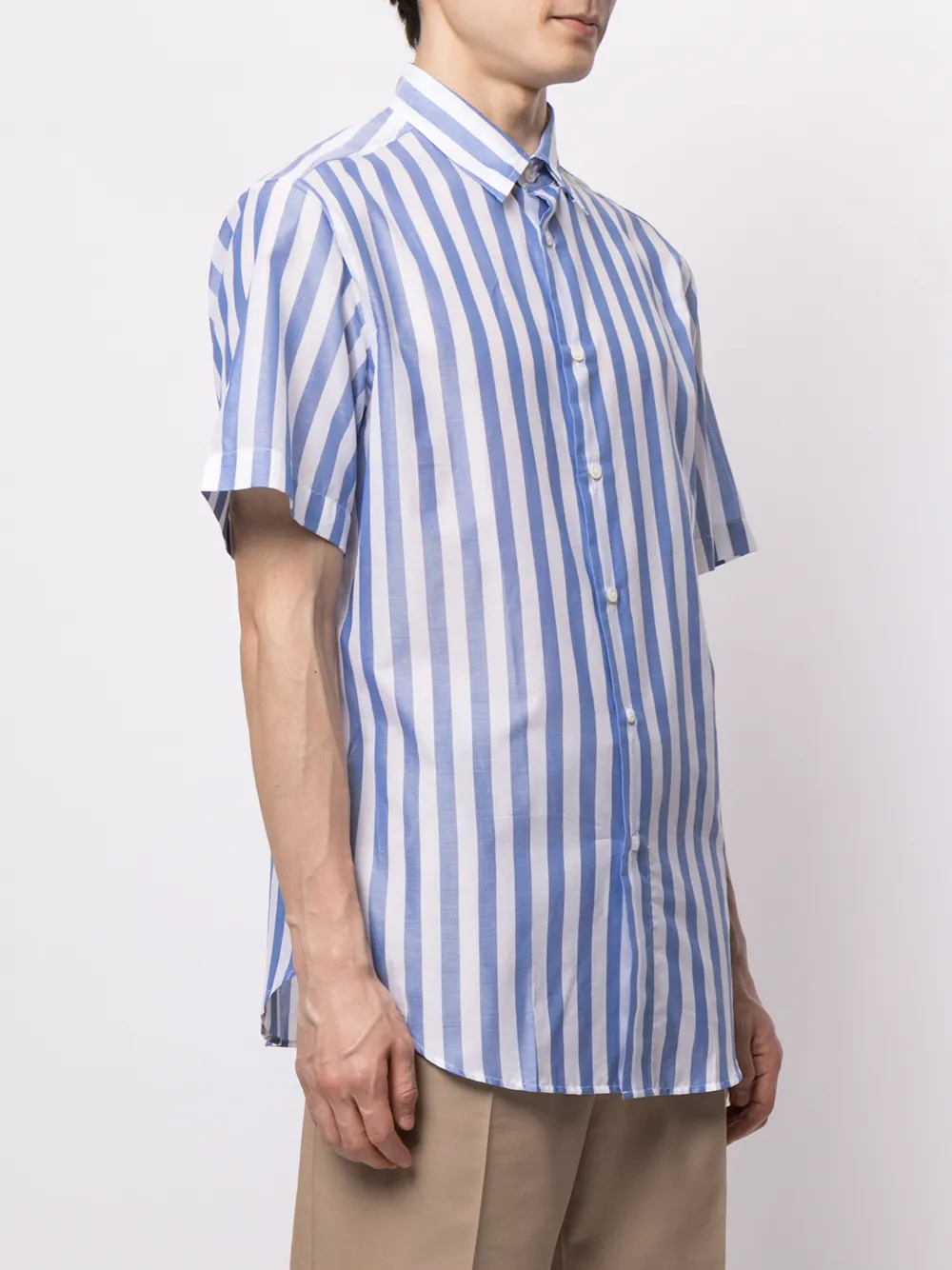 фото Brioni полосатая рубашка с короткими рукавами