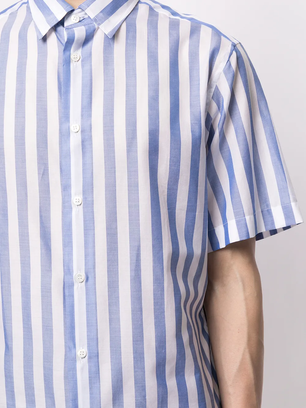 фото Brioni полосатая рубашка с короткими рукавами