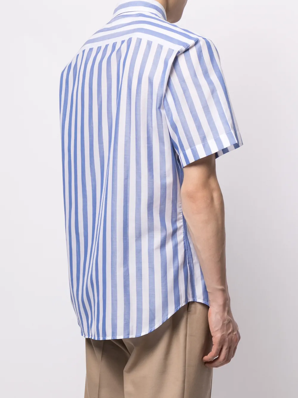 фото Brioni полосатая рубашка с короткими рукавами