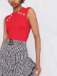 Balmain embossed-button sleeveless knitted top