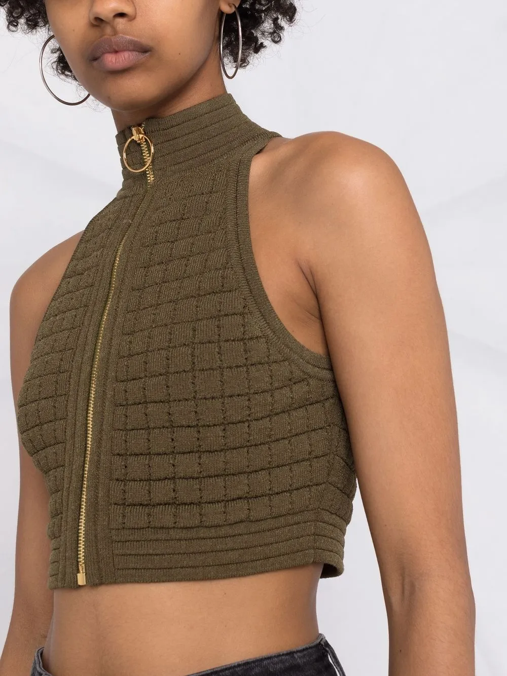 фото Balmain укороченный трикотажный топ