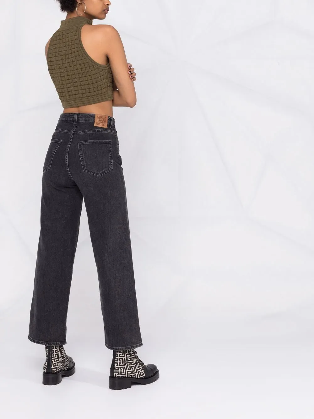 фото Balmain укороченный трикотажный топ