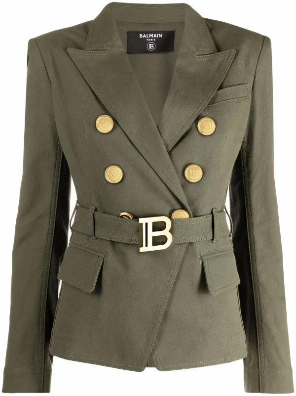 balmain belted blazer