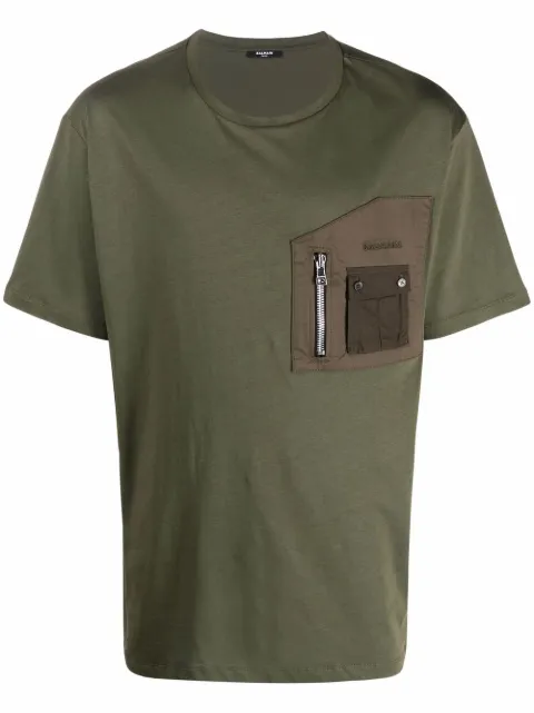 Balmain zip chest pocket T-shirt