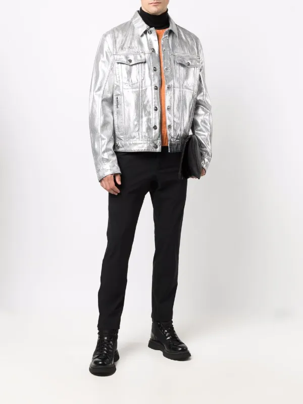 Balmain logo-embossed Metallic Finish 
