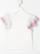 Image 2 of Monnalisa embroidered-logo ruffled T-shirt