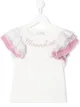 Image 1 of Monnalisa embroidered-logo ruffled T-shirt