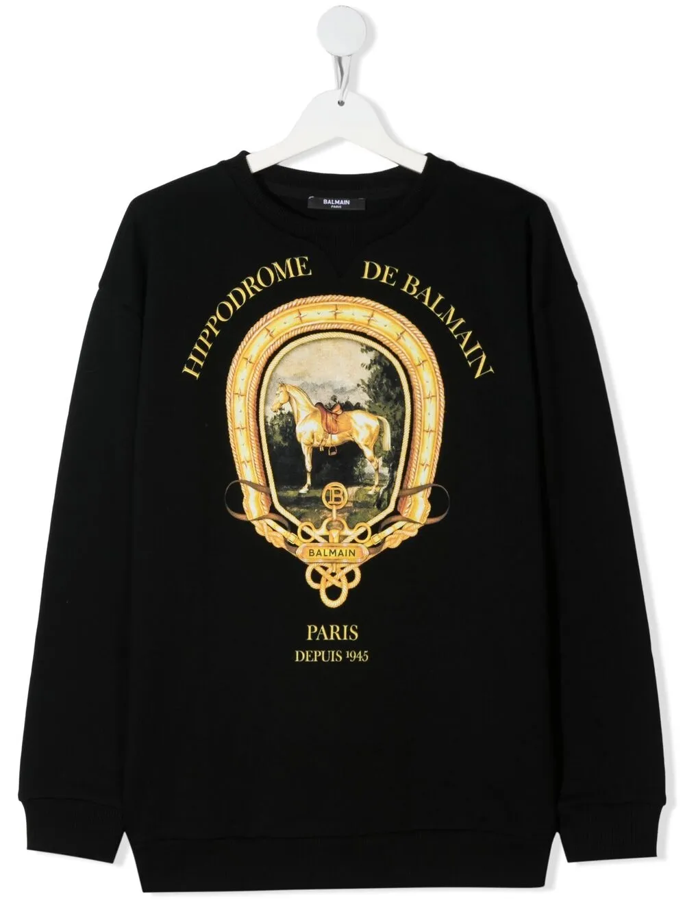 BALMAIN TEEN HIPPODROME HERITAGE COTTON SWEATSHIRT