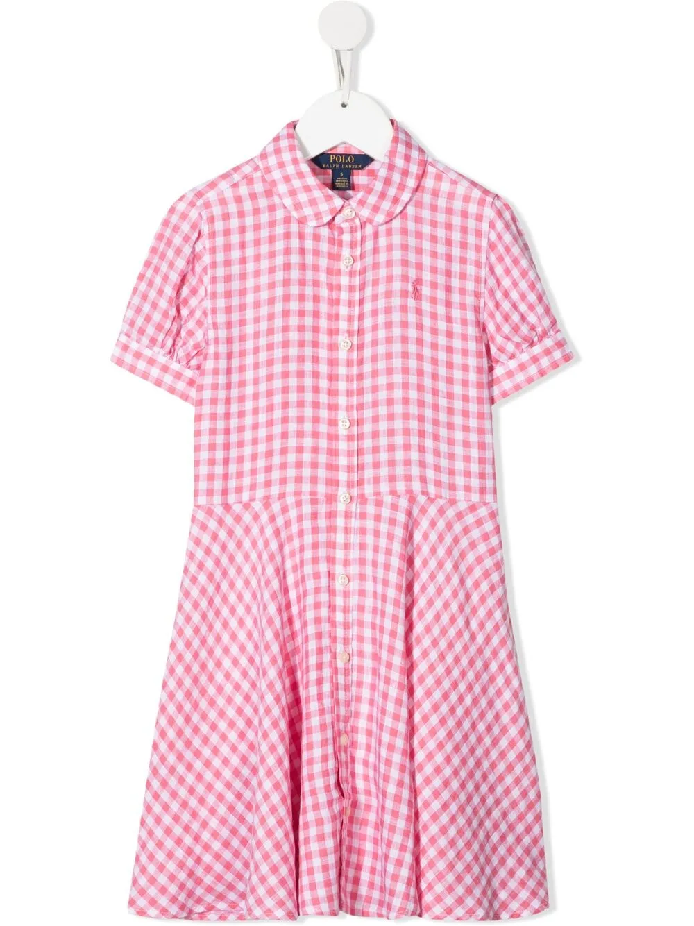 

Ralph Lauren Kids vestido a cuadros gingham - Rosado