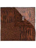 Saint Laurent Pre-Owned leopard print sheer silk scarf - Brown