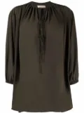 Blanca Vita Begonia lace-up front blouse - Green