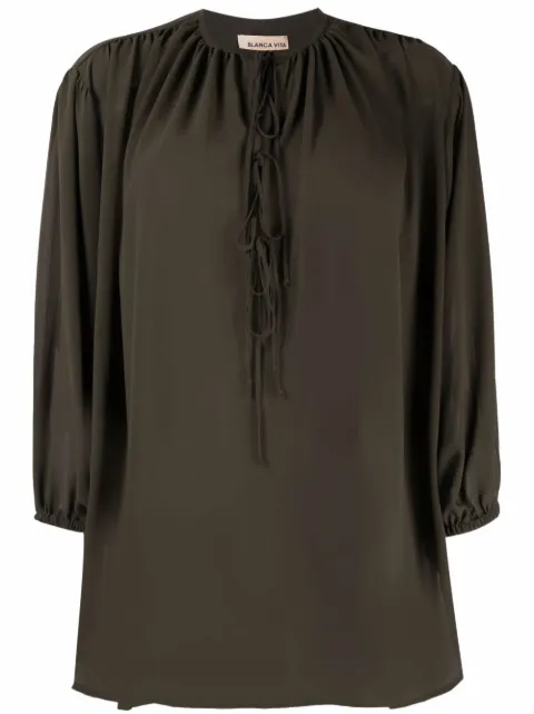 Blanca Vita Begonia lace-up front blouse