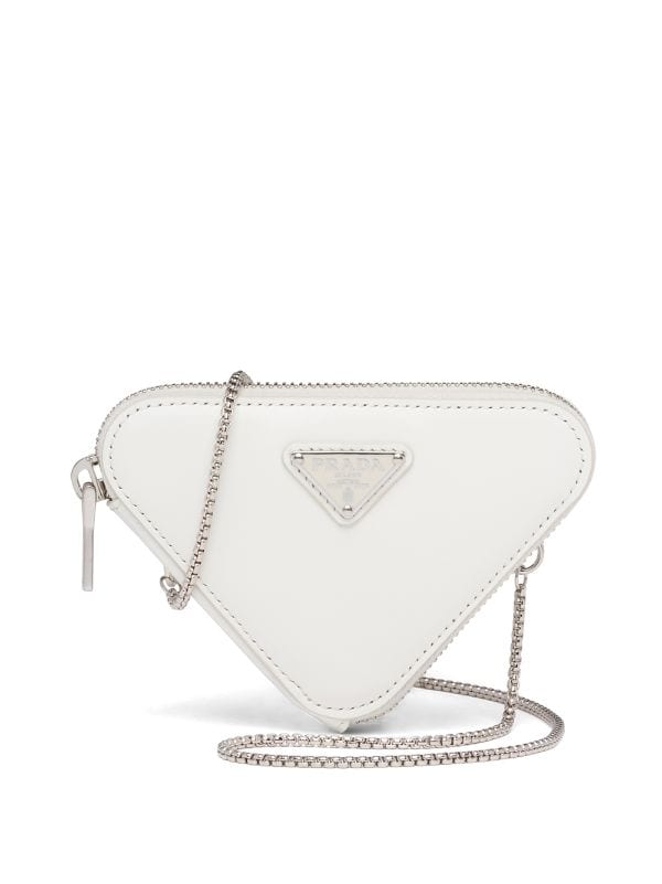 Prada triangle-plaque Leather Mini Bag - Farfetch