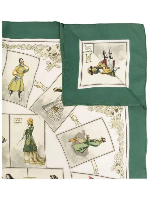 Hermès Pre-Owned écharpe en soie à imprimé graphique pre-owned