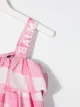 Balmain Kids gingham-print ruffled top