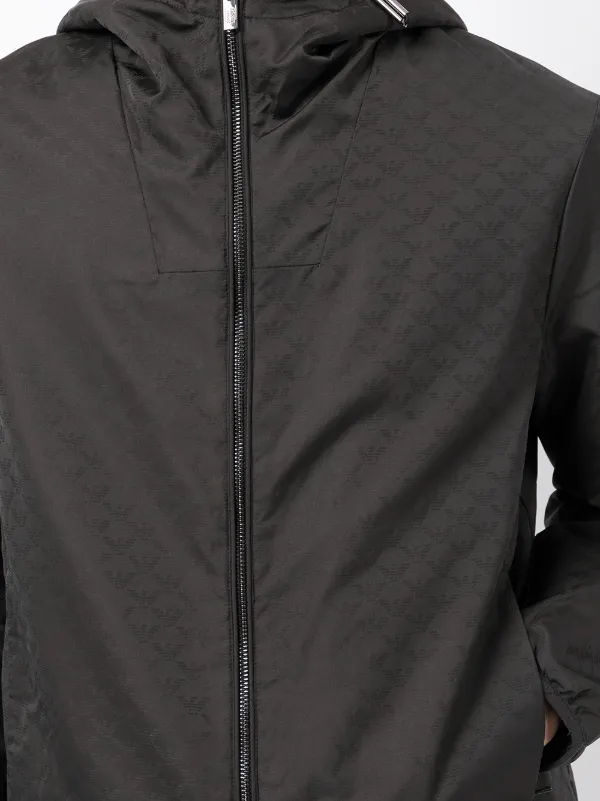 Emporio Armani zip-up Hooded Jacket | Black | FARFETCH