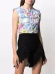 Alessandra Rich chamarra corta con motivo floral