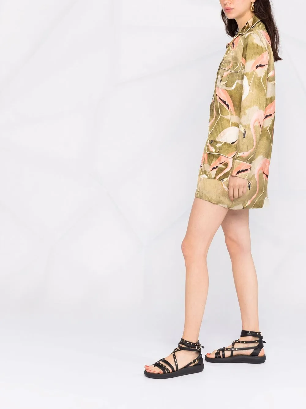 F.R.S For Restless Sleepers flamingo print shirt dress | Image 6