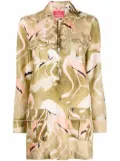 F.R.S For Restless Sleepers flamingo print shirt dress - Green