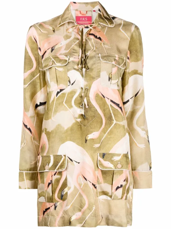 flamingo shirt dress VENUS Tie-Front T-Shirt Dress | Flamingo Summer