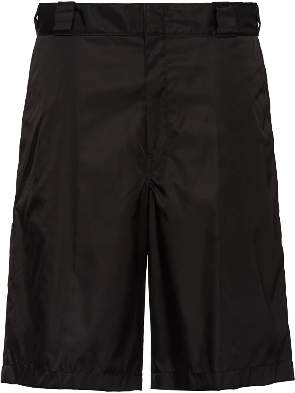 Shop Prada Re-nylon Logo Plaque Shorts In Black