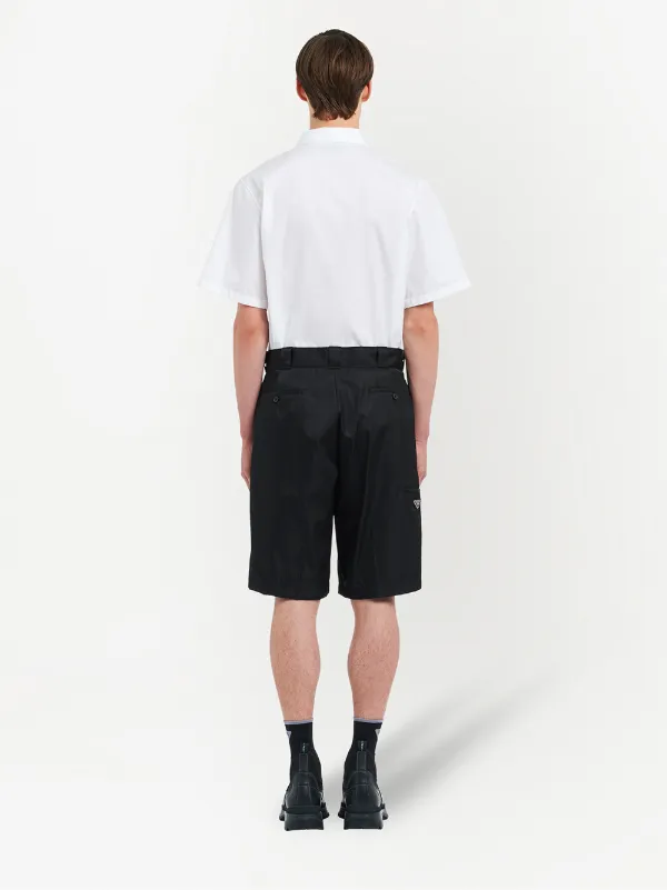 Prada Re-Nylon Logo Plaque Shorts - Farfetch