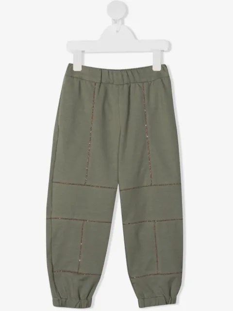 Brunello Cucinelli Kids pants con detalles de mostacillas