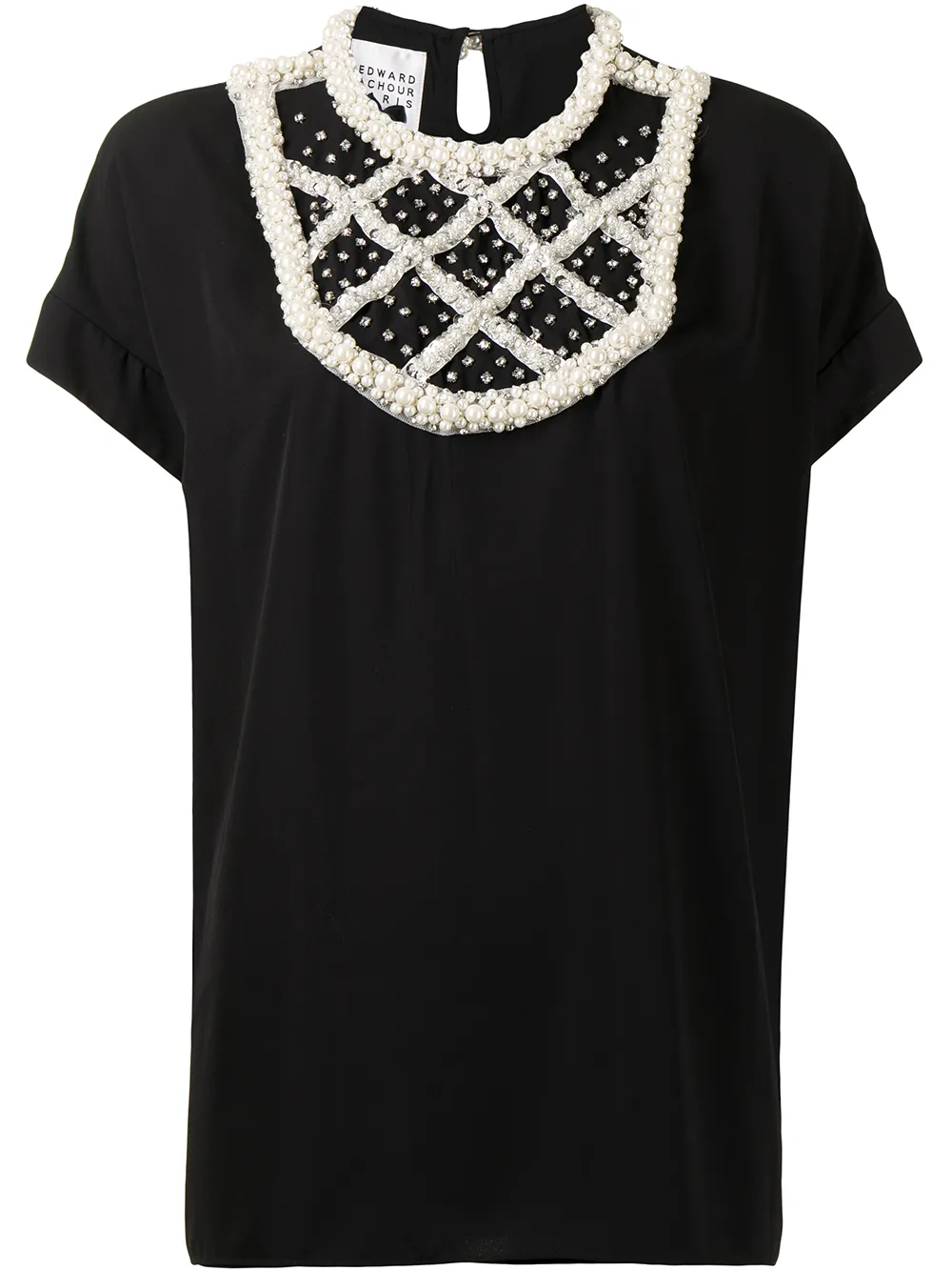 

Edward Achour Paris blusa con aplique de perlas artificiales - Negro