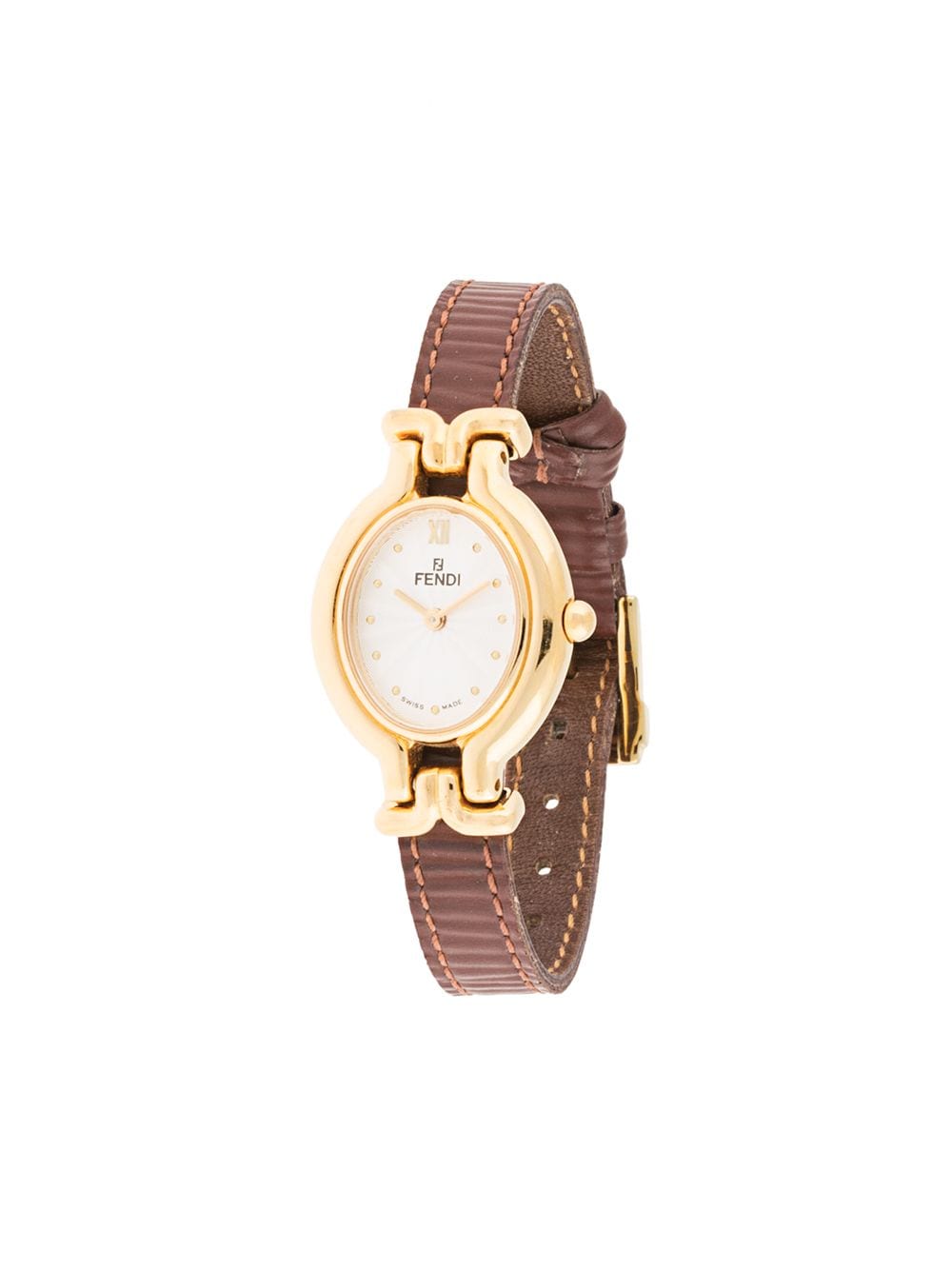 Pre-owned Fendi  Changeable Strap 10mm In Gold