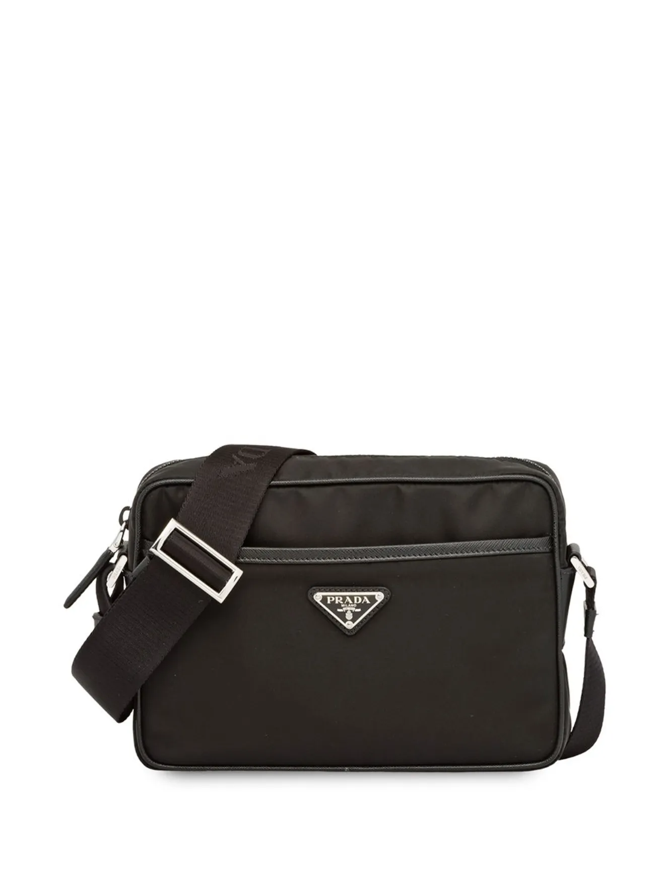 Prada ReNylon and Saffiano leather shoulder bag black MODES